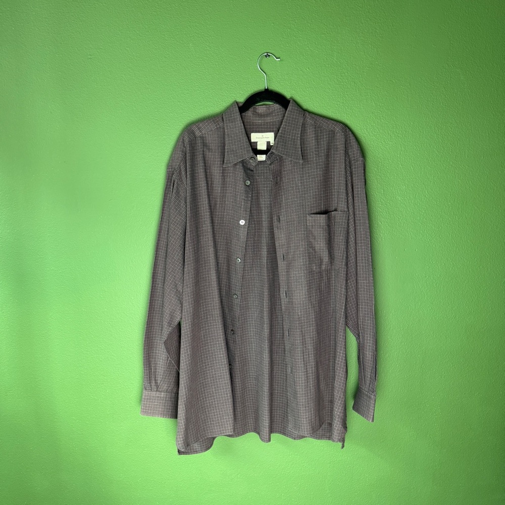 Ermenegildo Zegna Brown Plaid Long Sleeve Button Down Shirt XXL